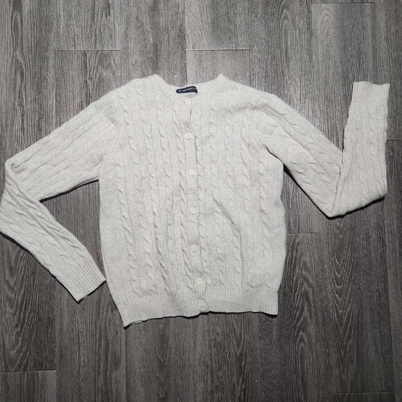 Brandy Melville grey wool cable knit button-up cardigan - Picture 4 of 9